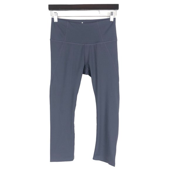 APANA Dusty Purple Capri Leggings Women's Size Small Criss-Cross Cut-Out Cropped - Picture 1 of 5